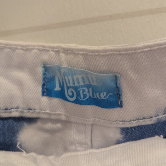 MUMU BLUE‎ Houston high waisted shorts indigo tie dye size 29 boho - Picture 6 of 8